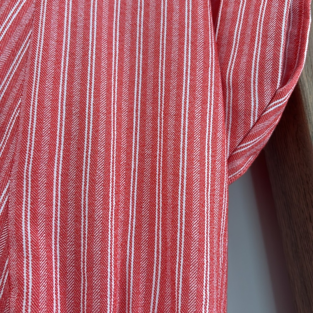 Anthropologie Molly Bracken Striped Dress, Red Orange and White, L - Picture 4 of 5